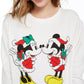 Disney Junior's Mickey & Minnie Fleece Holiday Sweatshirt White Size Large