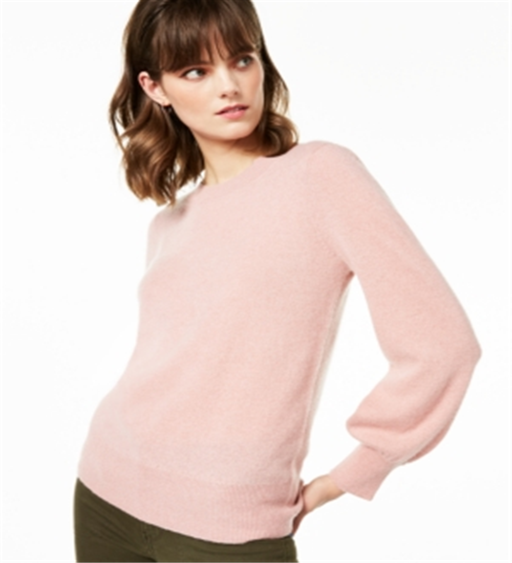 Charter Club Women's Pure Cashmere Balloon-Sleeve Sweater  Pink Size XS