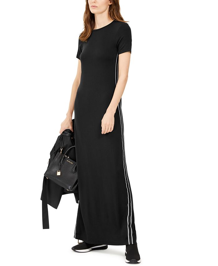 Michael Kors Women's Side Tape Maxi Dress Black Size -XL