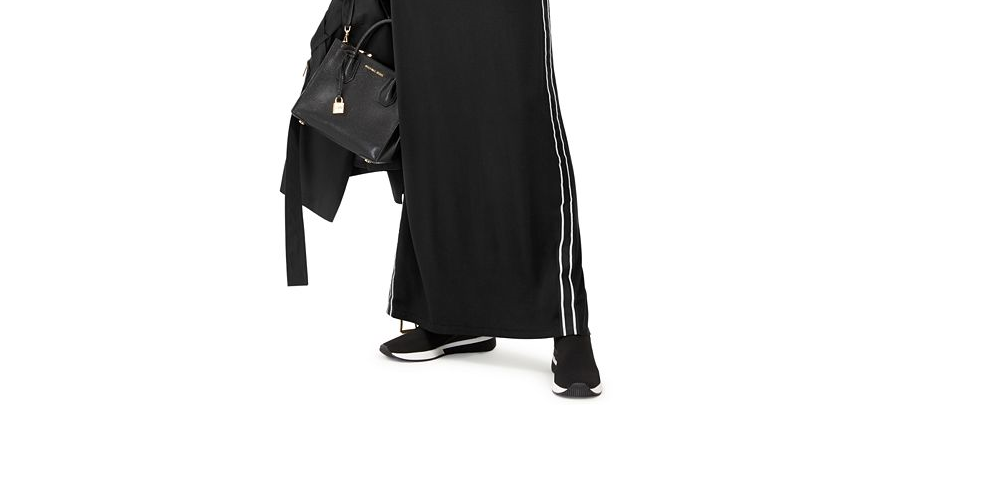 Michael Kors Women's Side Tape Maxi Dress Black Size -XL
