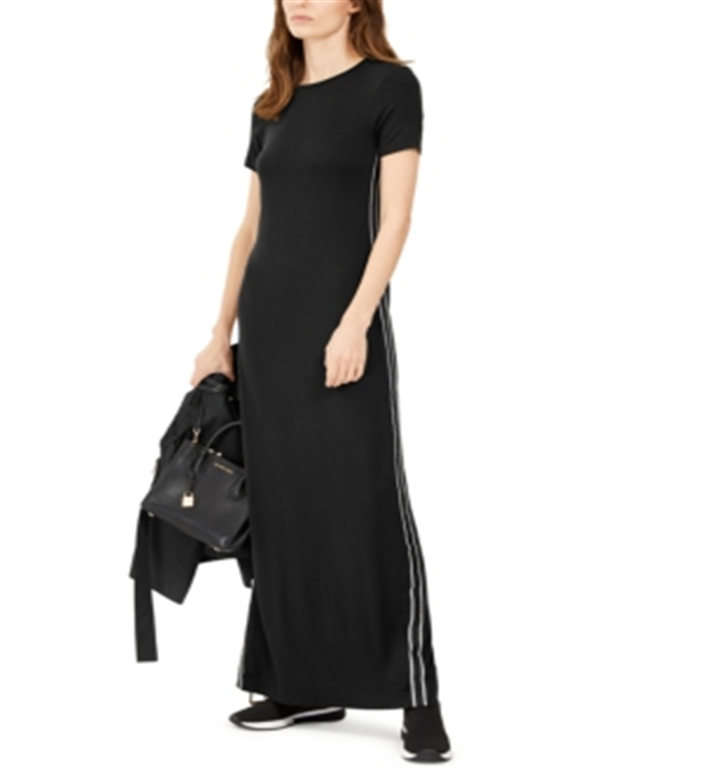 Michael Kors Women's Side Tape Maxi Dress Black Size -XL