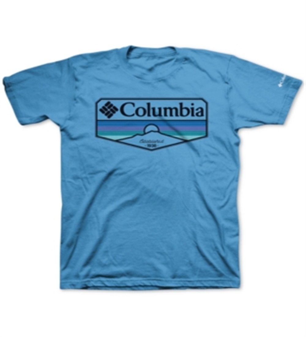 Columbia Men's Sandy Logo Crew Neck T-Shirt Blue Size Small