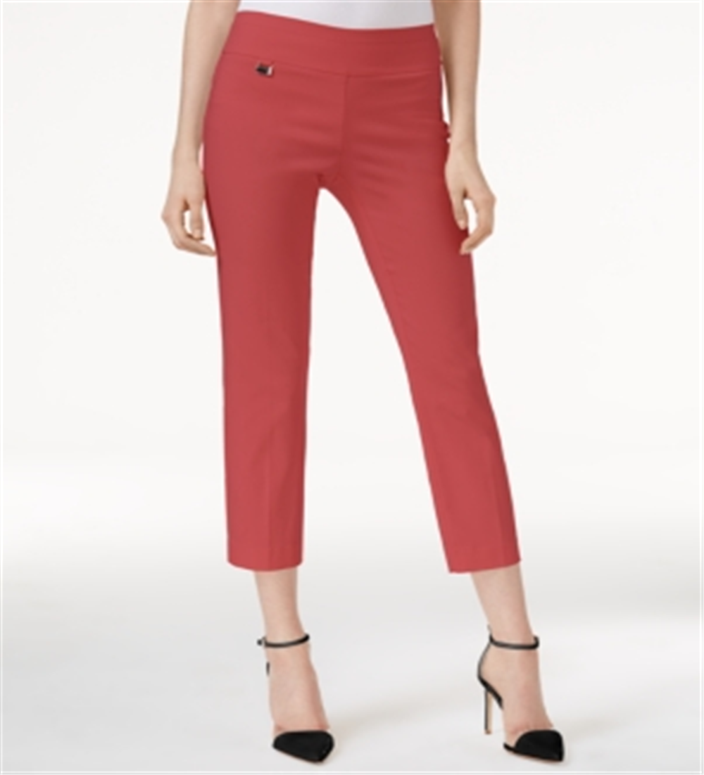 Alfani Women's Essential Pull on with Tummy Control Capri Pants Coral Size 4