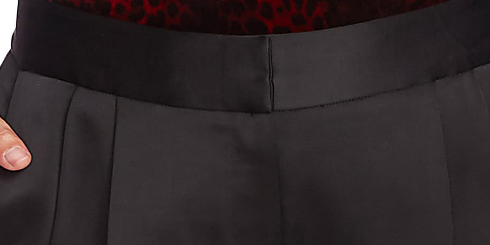 Vince Camuto Women's Wide Leg Satin Trim Pants Black Size 4