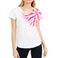 INC International Concepts Women's Cotton Embelished T-Shirt White Size Small