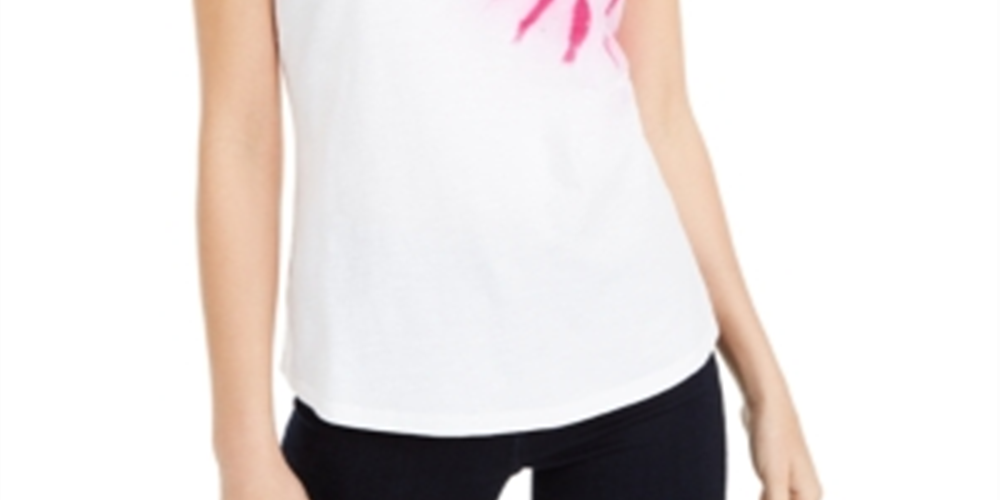 INC International Concepts Women's Cotton Embelished T-Shirt White Size Small