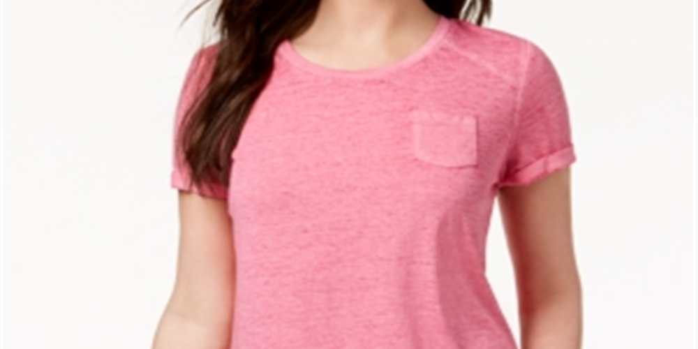 Style & Co Women's Burnout T-Shirt Pink Size XL