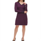 Tommy Hilfiger Women's V Neck Cable Knit Sweater Dress Purple Size XL