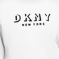 DKNY महिला स्पोर्ट्स फ्लॉक्ड लोगो स्वेटशर्ट व्हाइट - आकार S