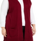 Karen Scott Women's Plus Duster Length Sweater Vest Black Size 0X