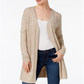 Karen Scott Petite Marled-Knit Duster Cardigan Brown Size Petite L
