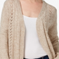 Karen Scott Petite Marled-Knit Duster Cardigan Brown Size Petite L