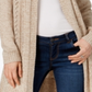 Karen Scott Petite Marled-Knit Duster Cardigan Brown Size Petite L