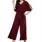 MSK Women's Embellished Cold Shoulder Jumpsuit Purple Size X-Large