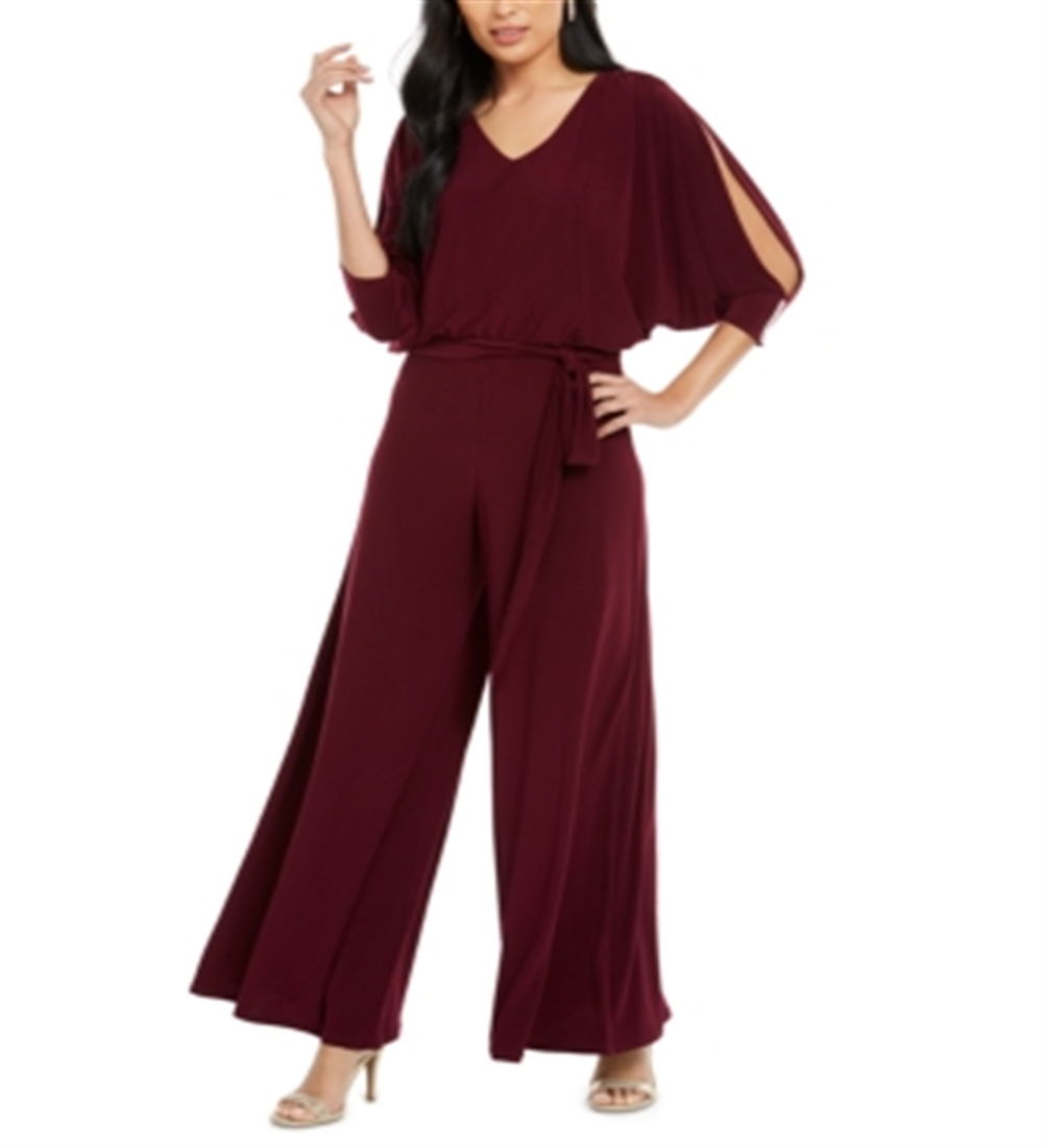 MSK Women's Embellished Cold Shoulder Jumpsuit Purple Size X-Large