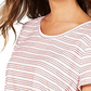 Style & Co Women's Striped Short Sleeve T-Shirt Top RedSize XX-Large