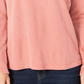 Style & Co Women's Cotton Thermal Top Orange Size Petite L