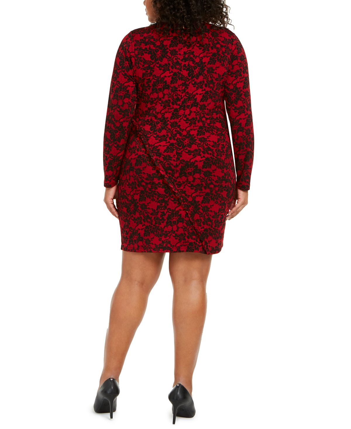 Michael Kors Women's Plus Knit Prined Wear to Work Dress Red Size 0X