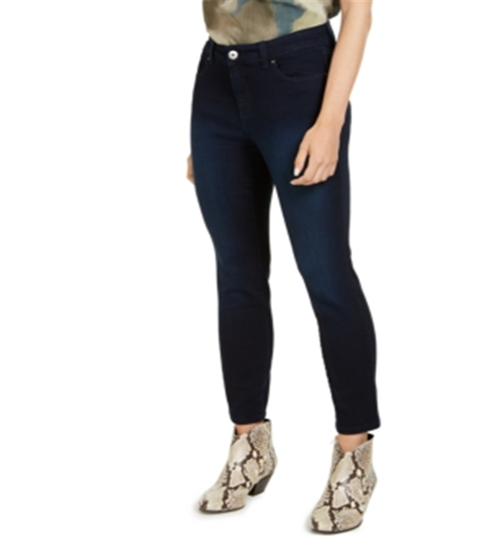 INC International Concepts Women's  Petite Tummy-Control Skinny Jeans  Blue Size 14 P