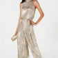 Vince Camuto Women's Metallic Jumpsuit Gold Size 6