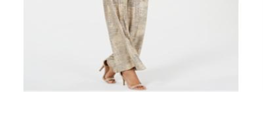 Vince Camuto Women's Metallic Jumpsuit Gold Size 6
