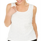 Kasper Women's Textured Sequined Sleeveless Jewel Neck Top White Size S