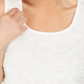 Kasper Women's Textured Sequined Sleeveless Jewel Neck Top White Size S