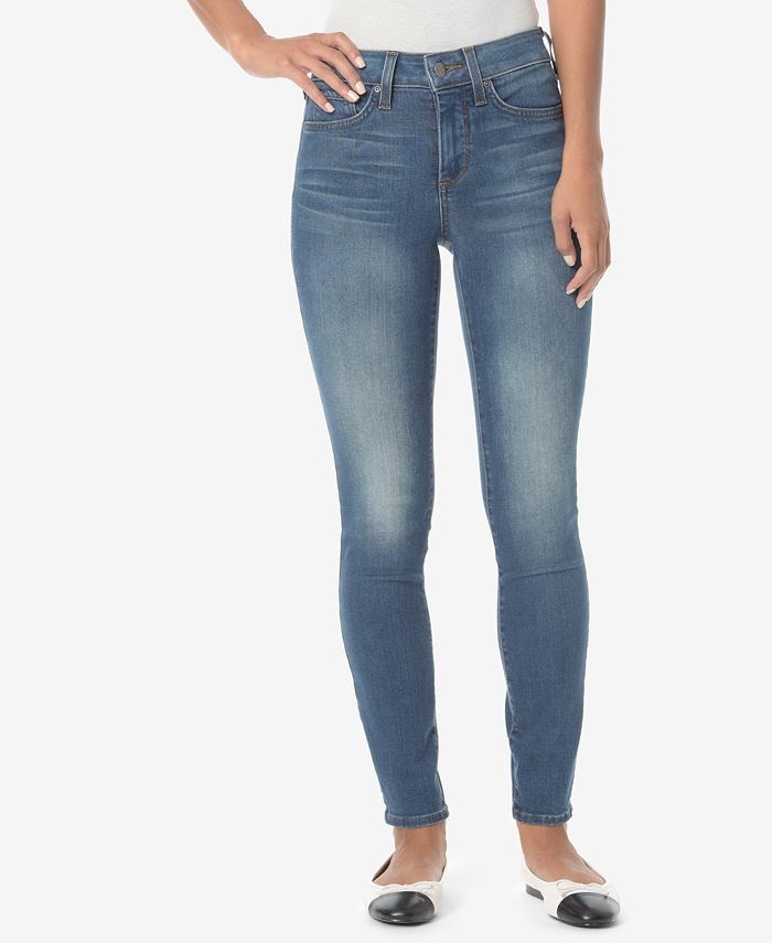 NYDJ Women's High Rise Whisker Wash Skinny Jeans Blue Size 14