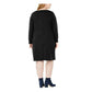 NY Collection Women's Plus Ruched Hem Dress Black Size 2X