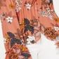 Dickies Women's Floral Print Tie Front Blouse Orange Size S