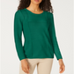 Karen Scott Women's Patchwork-Stitch Pullover Sweater Green Size X-Small
