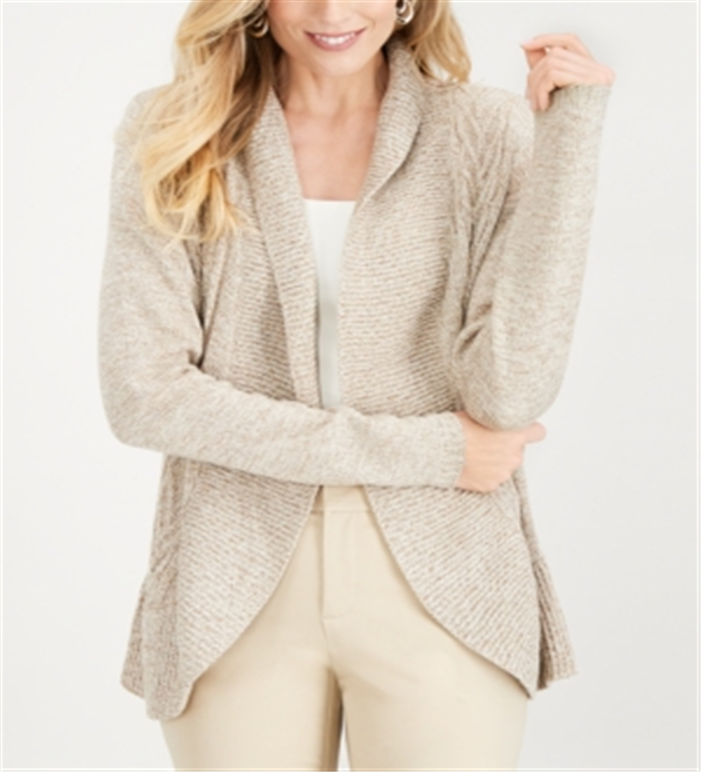 Karen Scott Women's Cocoon Cardigan Brown Size Petite Small