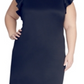 Tommy Hilfiger Women's Plus Sheath Flutter Sleeve Dress Navy Size 16W