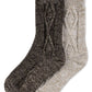 Hue Women's 2pk Cable Boot Crew Socks Brown One Size