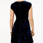 B. Darlin Women's Juniors Party Dress Crushed Velvet High Neck Blue Size 11/12