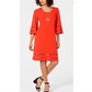 JM Collection Women's Mesh-Inset Sheath Dress Red Size Petite Small