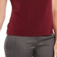 Kasper Women's Cap Sleeve Solid Keyhole Moss Crepe Blouse Red Size Small