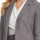 DKNY Women's Linen Striped Blazer Navy Size 6