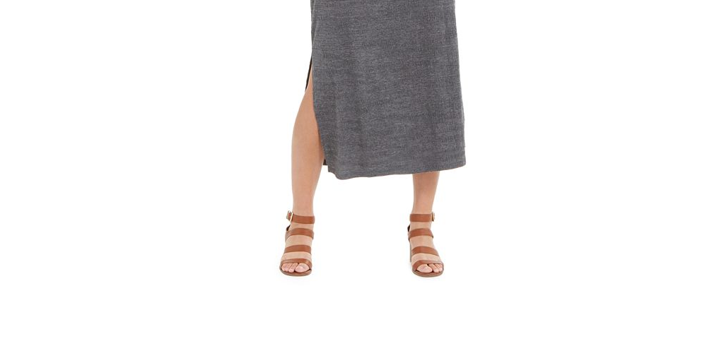 Style & Co Women's Textured Tie Waist Maxi Dress Gray Size X-Small