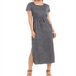 Style & Co Women's Textured Tie Waist Maxi Dress Gray Size X-Small