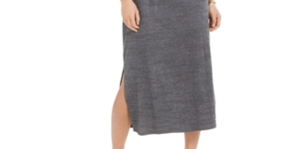 Style & Co Women's Textured Tie Waist Maxi Dress Gray Size X-Small