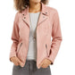 Style & Co Women's Faux Suede Moto Jacket Pink Pink Size S
