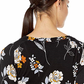 Free People  Womens Floral Long Sleeve V Neck Sweater Black Size Small