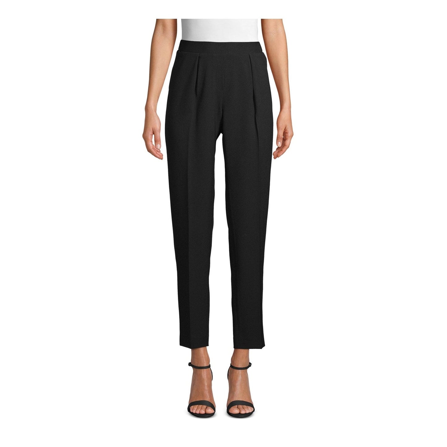 Anne Klein Womens Pleated High Rise Trouser Pants Black Size XX-Small