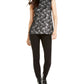 Michael Kors Women's Metallic Lace Flounce Blouse Black Size Medium