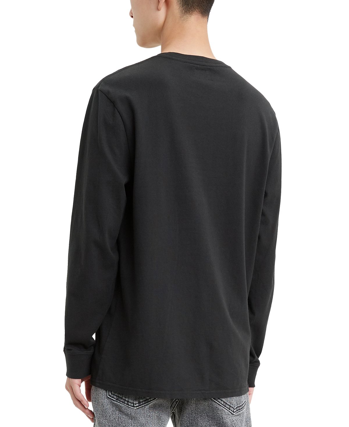 Levi's Men's Limited Collection Chenille Boxtab Long Sleeve T-Shirt Black Size X-Large