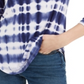 Ultra Flirt Women's Ditsy Dream Tie Dye Long Sleeves T-Shirt Blue Size M