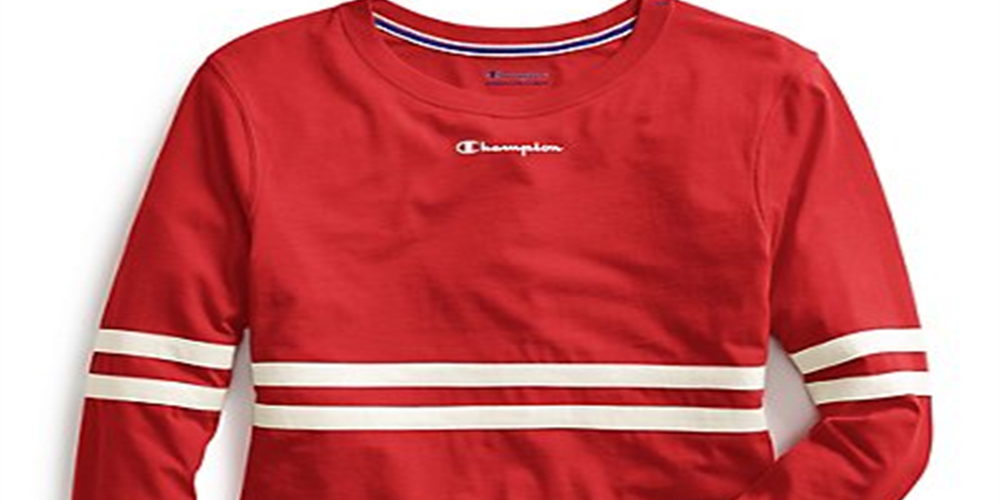 Champion Heritage Script Logo Womens Long Sleeve T-Shirt Red Size L