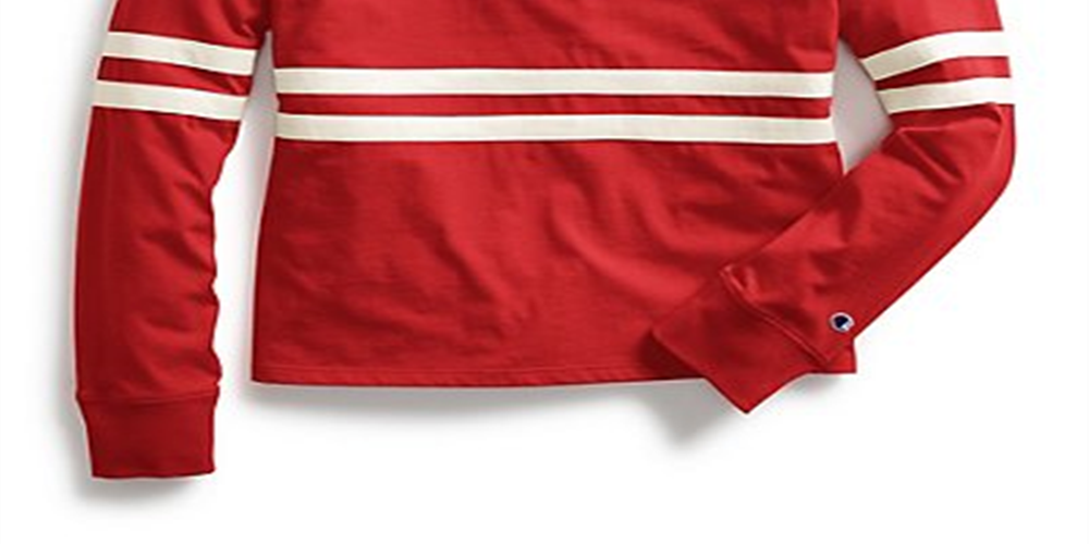 Champion Heritage Script Logo Womens Long Sleeve T-Shirt Red Size L