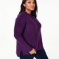Charter Club Women's Cashmere Thermal Hoodie Purple Size 1X
